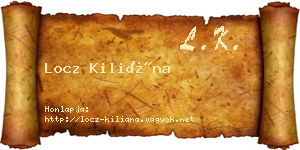 Locz Kiliána névjegykártya